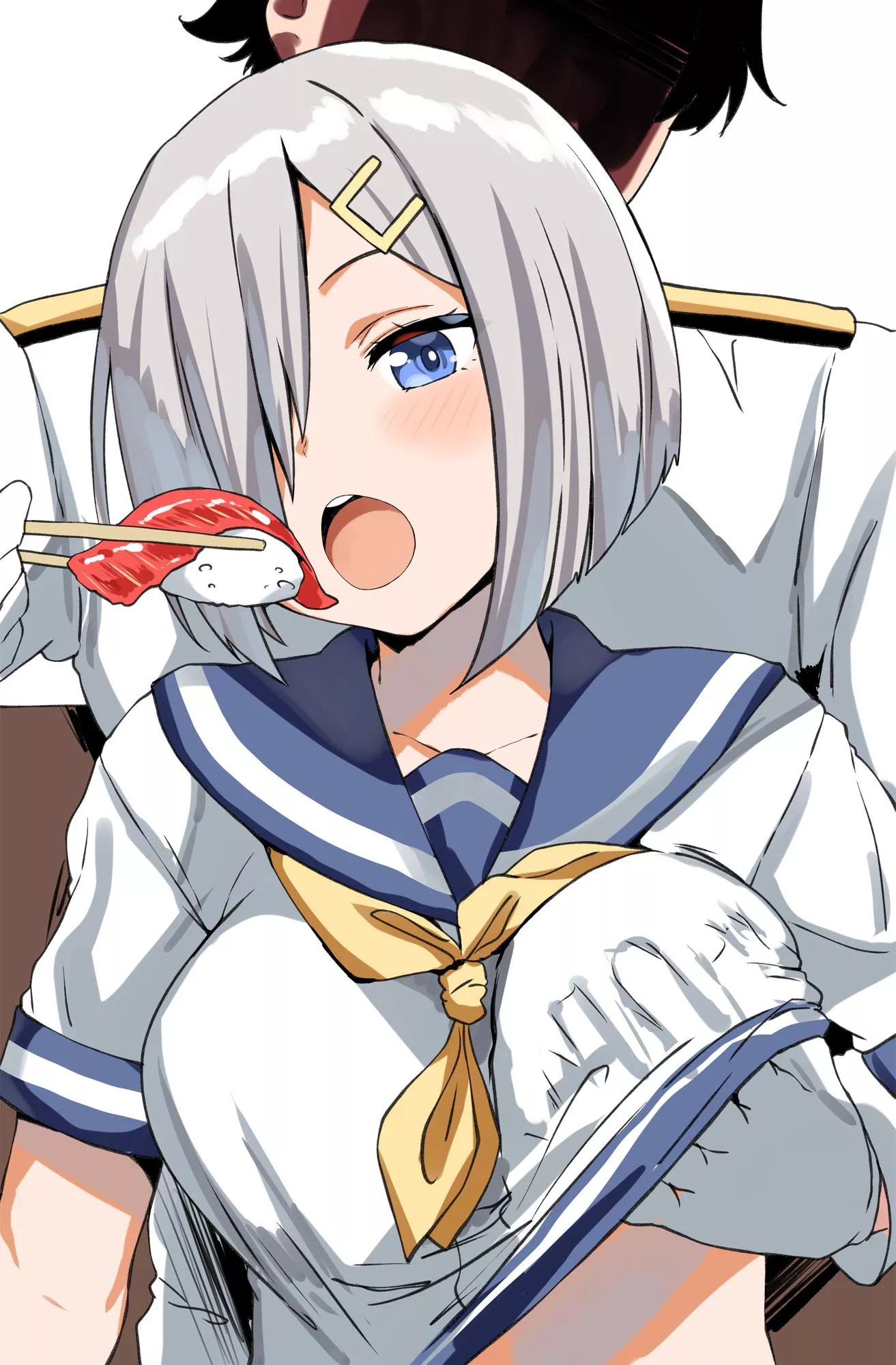 Feeding Hamakaze Nigiri Sushi posted by llamanatee