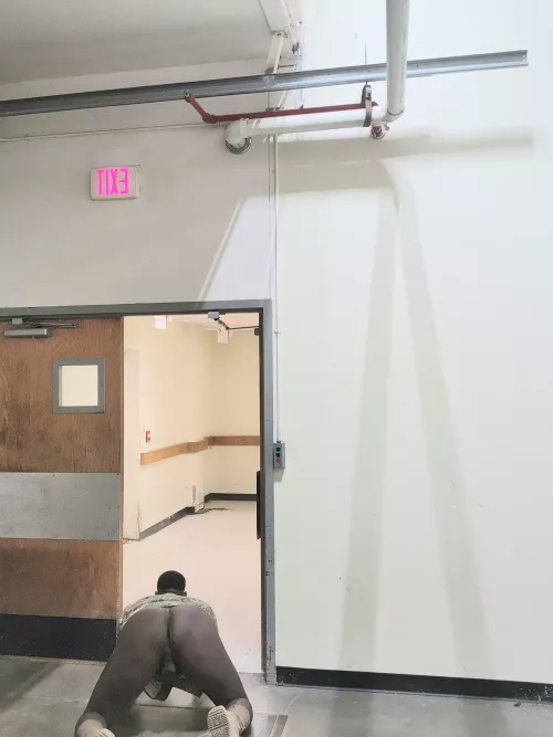 Half naked at work by blkxxxhib