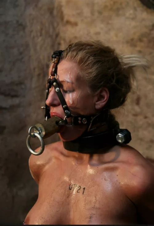 Harness gagged whore covered in cum by DiggBoobs3