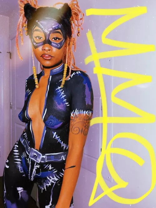 Here kitty kitty 🐈‍⬛ (self bodypaint) by MyrrhMadeQueen