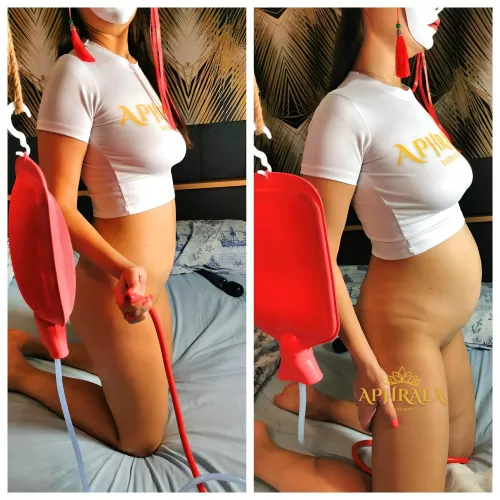 I'm too full...will you be a gentleman and refill my enema bag. by Aphraea-of