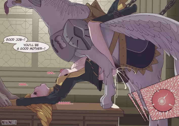 Ingrid becoming a full fledged pony fucker- I mean, Pegasus Knight. [nekonote] by QueenAllora