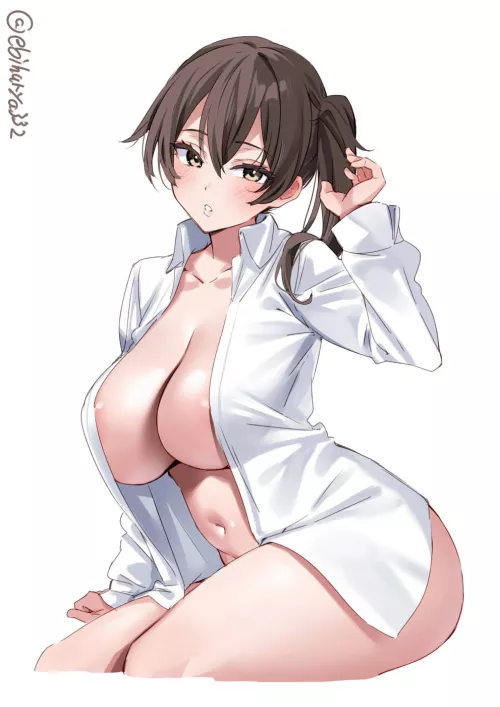 Kaga with the Admiral's shirt by llamanatee