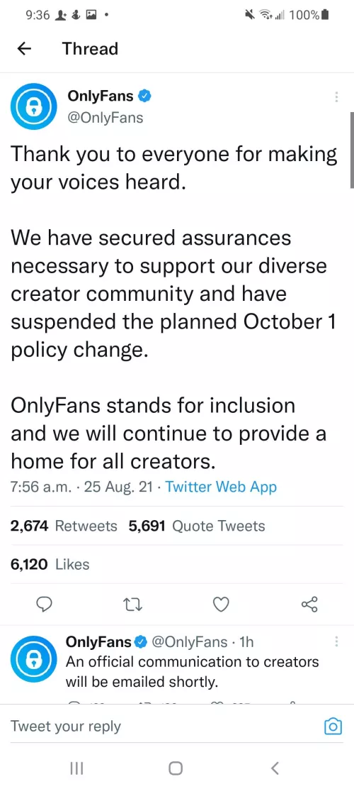 Plot twist OF isn't banning porn anymore... lol by xJustViolet