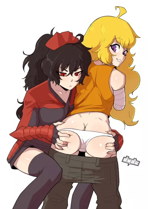 Raven checks out Yang's ass (Dude-doodle) by Entire-Championship1