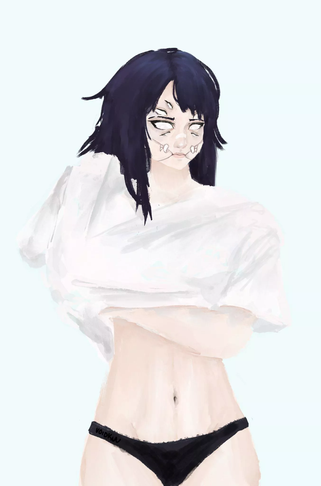 Spider Girl putting shirt on (@void_ku) posted by kuuvoid