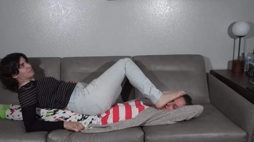 Summer's big feet enjoying a human footrest by ramonfacefull