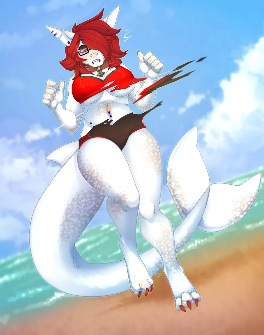 Swimsuit Malfunction [F] (Letsdrawcats) posted by SharkSquoosh