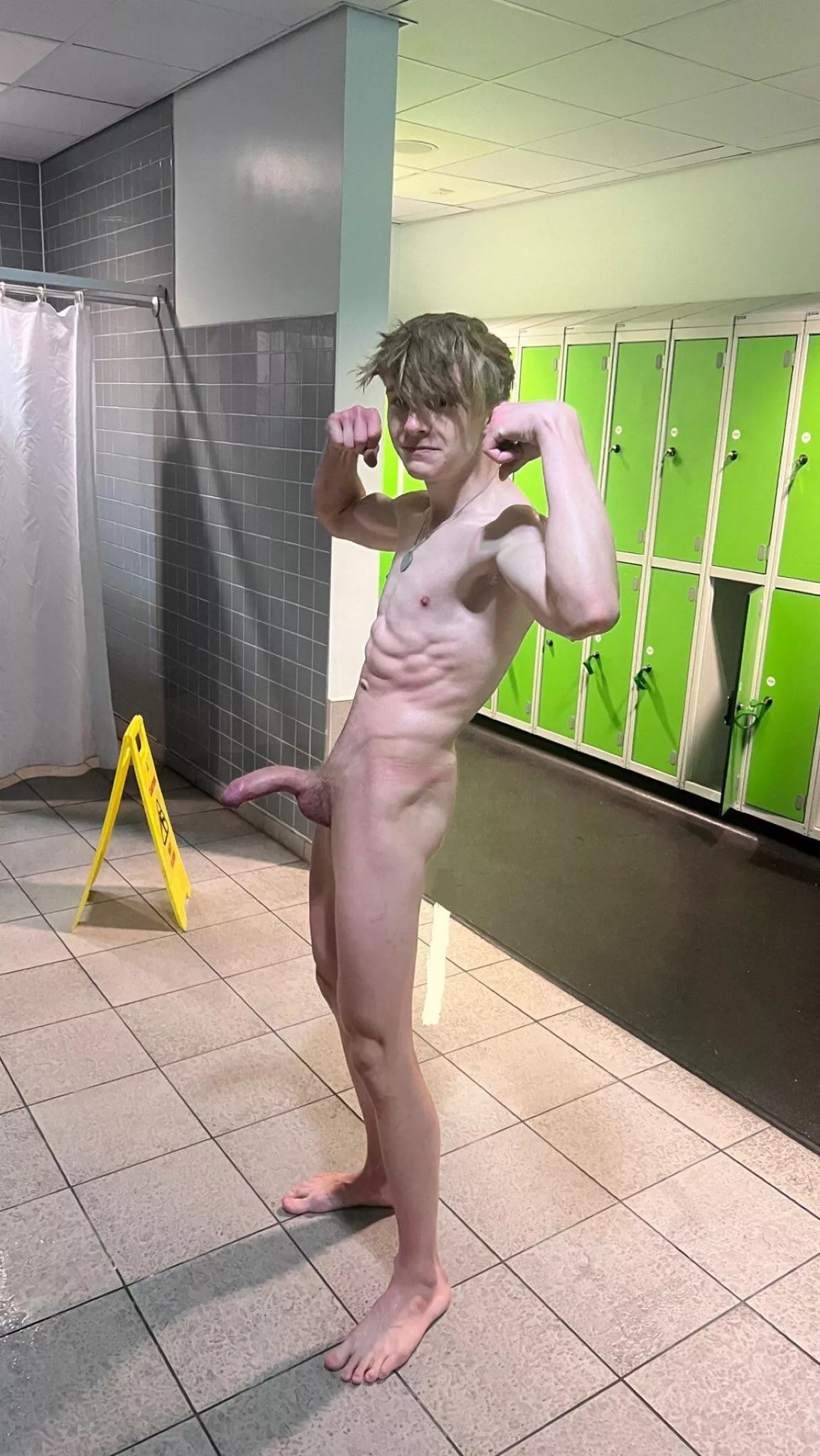 What would you say if you walked in on me in the showers like this? posted by AidenSmiles2023