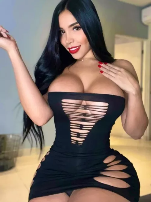 Ennid in her little black dress by NewBimboSimp