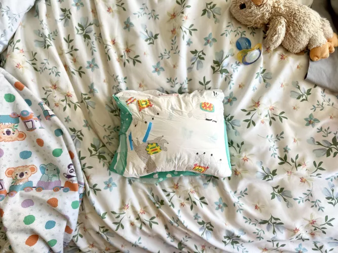 I’m always oddly satisfied at how my diaper ends up this perfect little cube when I go to throw it out lol 😆 by alilpumpkin