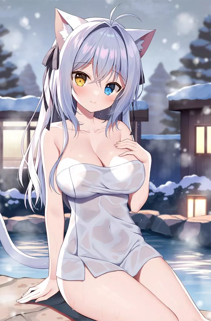 Neko at the onsen (mauve) posted by FoehammersRvng