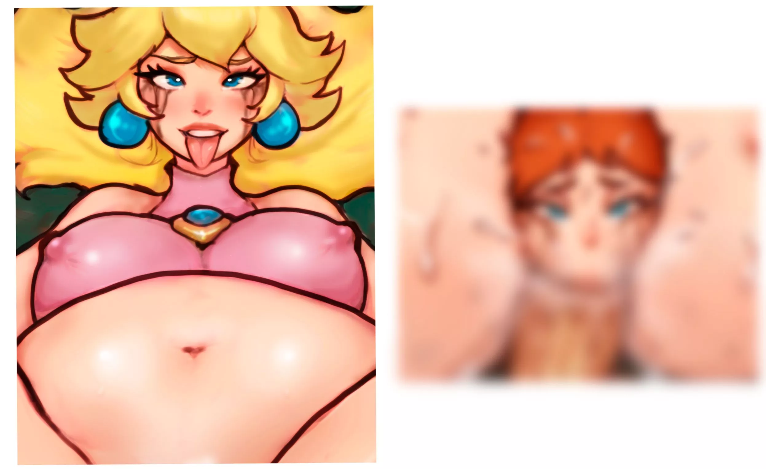 {Promo} Princess Peach devoured Princess Daisy [Art by Evildeerxx] [Female Pred] [Female Prey] [Same Size] posted by EvildeerXX