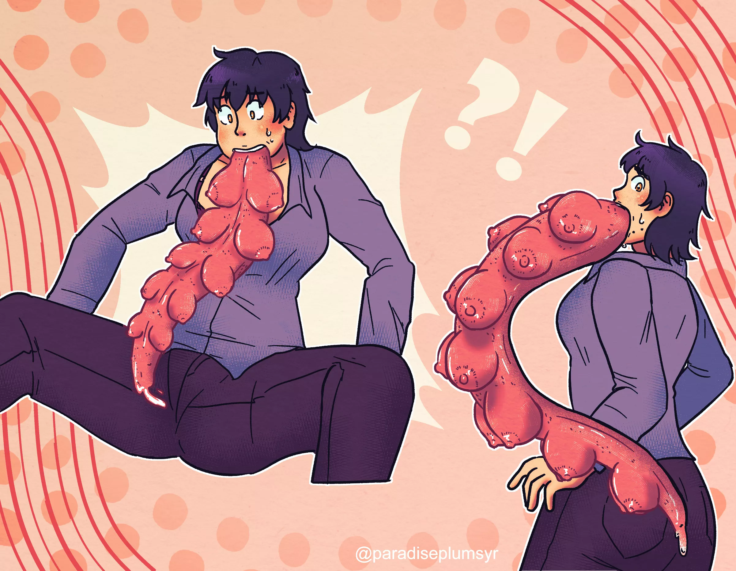 tongueboobs (tongue expansion, multiboobs) posted by paradiseplumsyrup