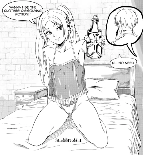 Frieren in manga style by me. by studiohobbit