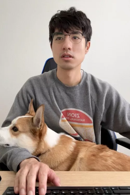 Got my buddy here helping me get through this Friday ☺️ by rymndco