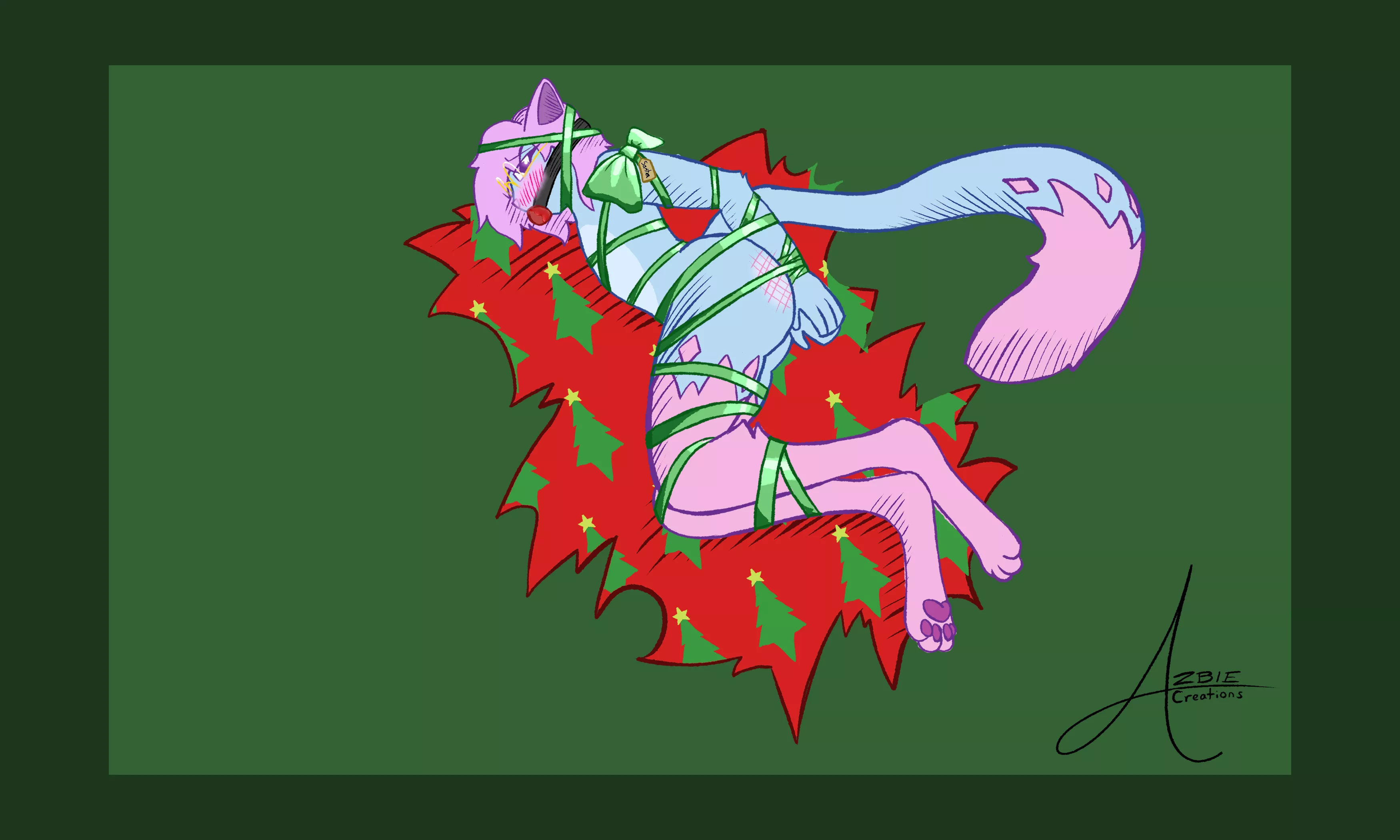 He's a very big christmas fan [M] (Art by me) posted by Azbie_Creations