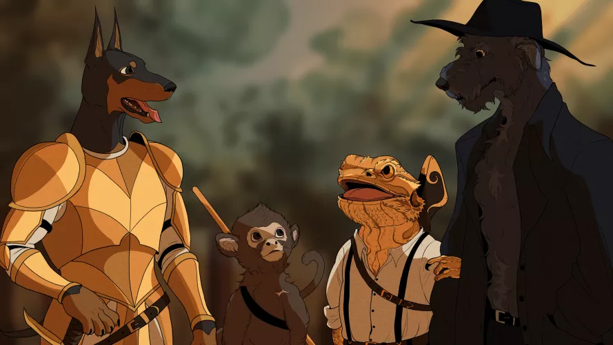 My DnD party as their fursonas! by KaiiLatte