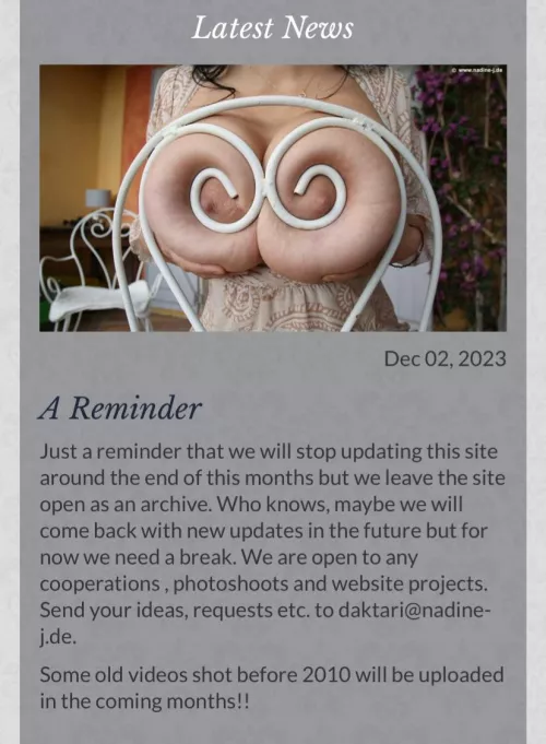 So there’s possibility the website still gets updated, we’ll see by HolidayPhotograph700