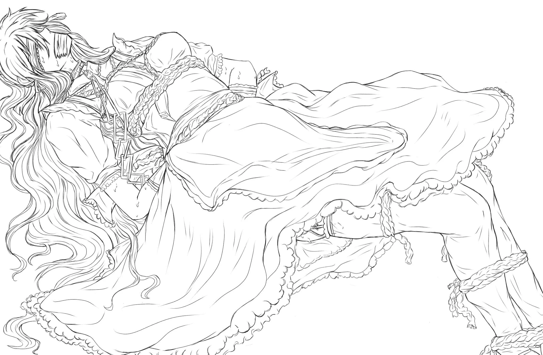 Working on a maid drawing. :’) posted by CRYS1ALCR1MZ