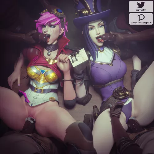 Caitlyn and Vi, fighting crime in Piltover... (currysfm) by Short-Ad224