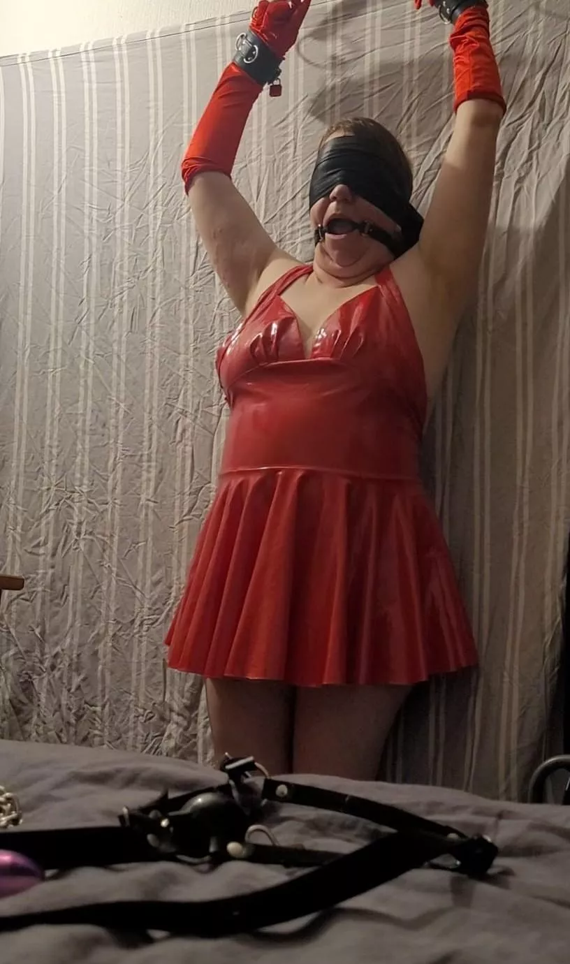 I am a sucker for red pvc☺️ posted by bondagefemale34