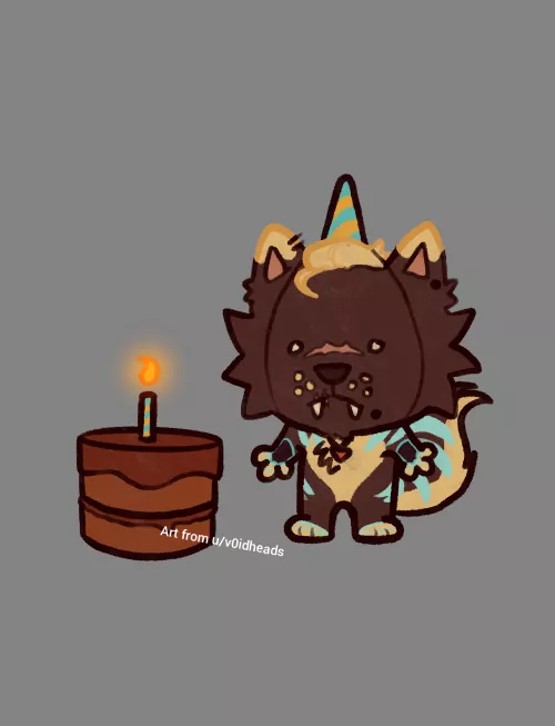 Its my bday today ! (art by v0idheads) by Evilblaver