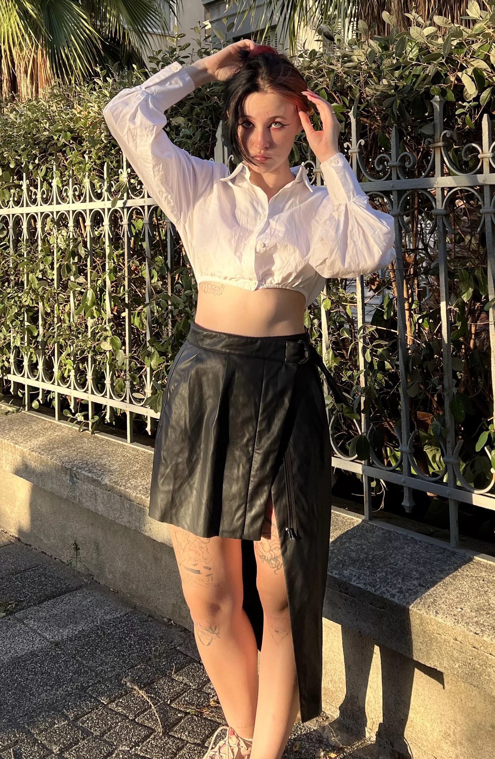 My custom black leather skirt. posted by Dominika_wilde