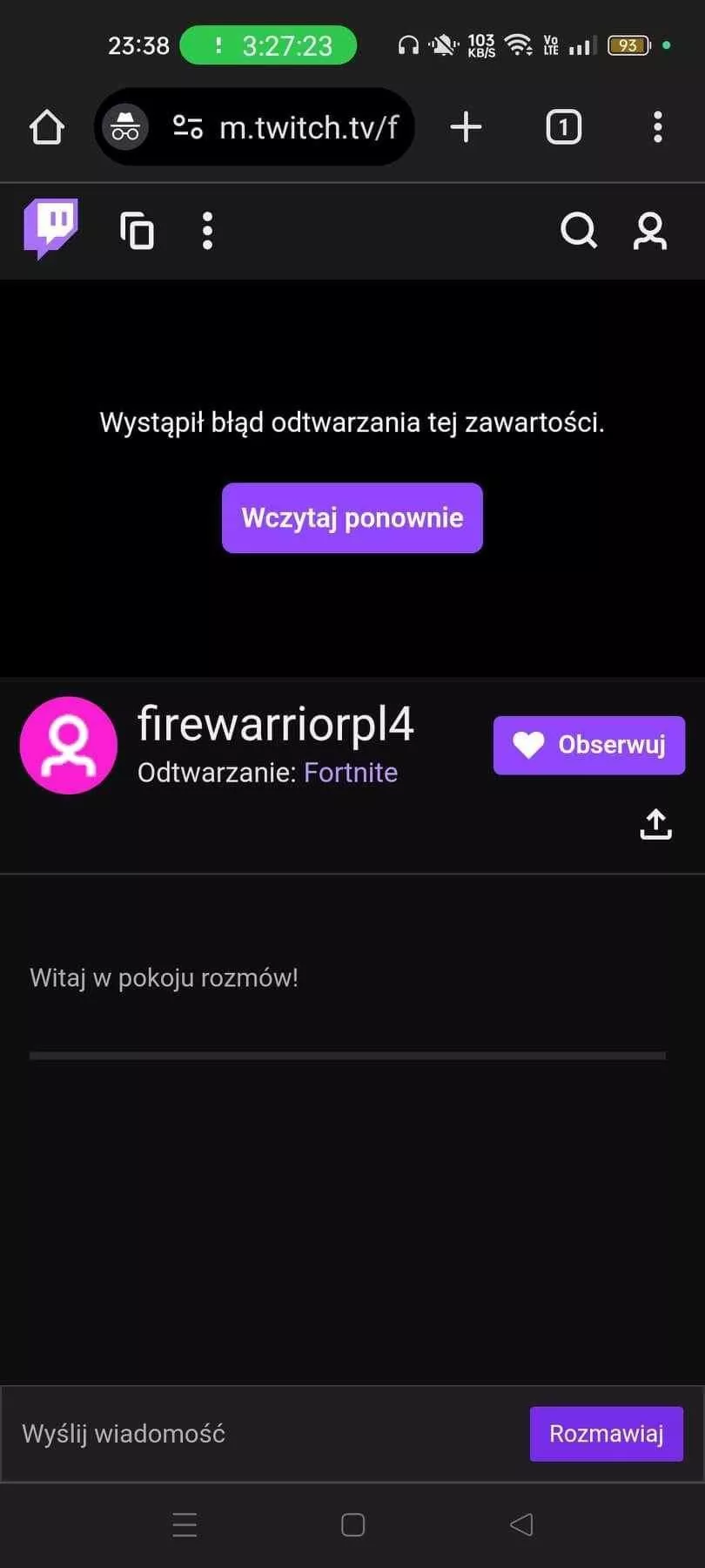 my streams dont load for other people posted by fireWarriorPL