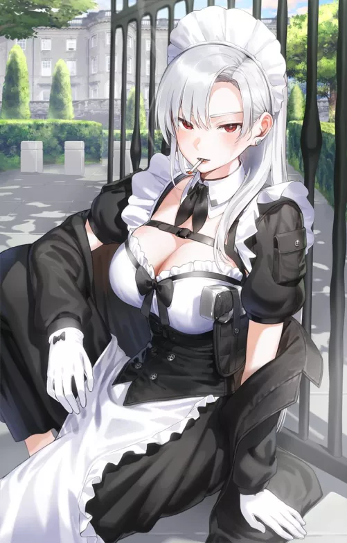 smoking maid [original] by Zewen_Senpai