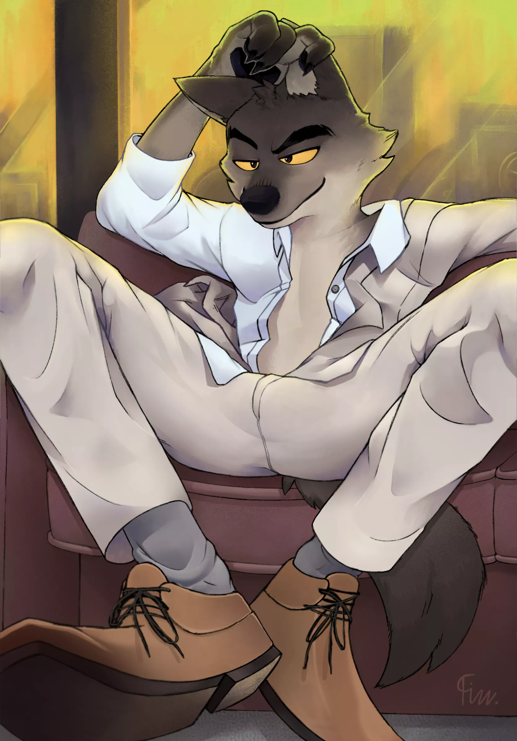 (Suggestive/NSFW) Mr.Wolf posted by Fizzy-Floof