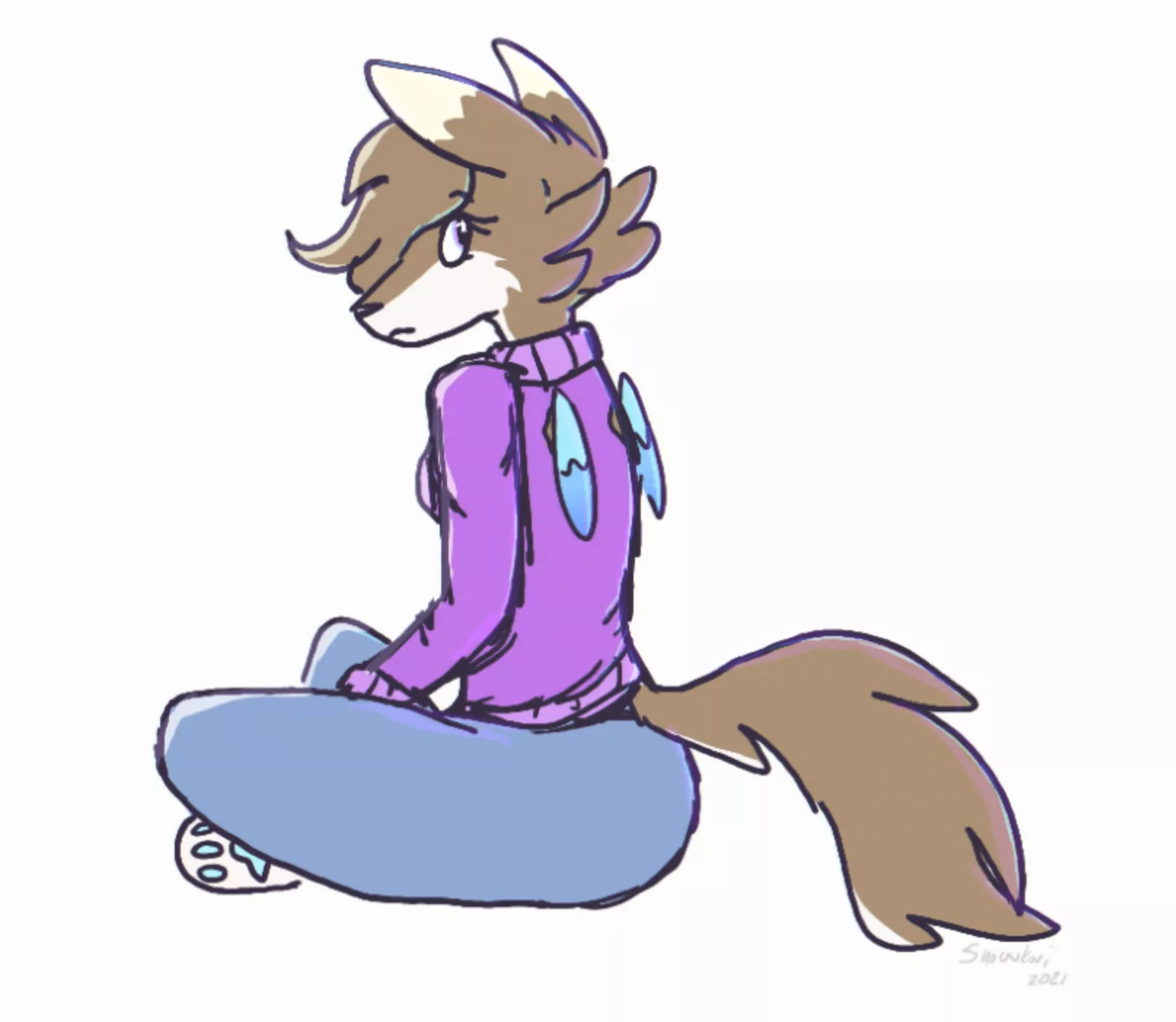 when sit - art by me posted by Snowwingedwolf