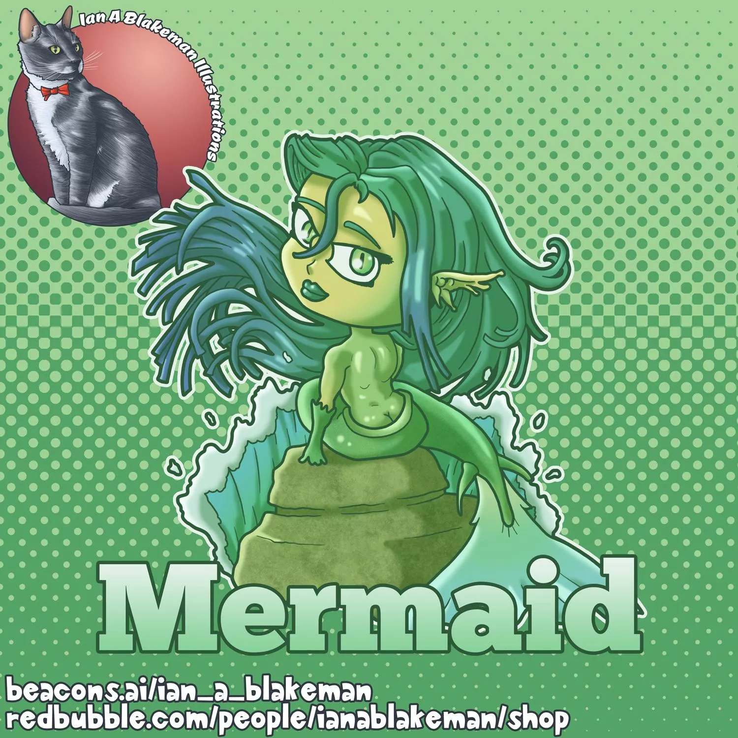 Chibi Mermaid (art by Ian A Blakeman) posted by ianablakeman