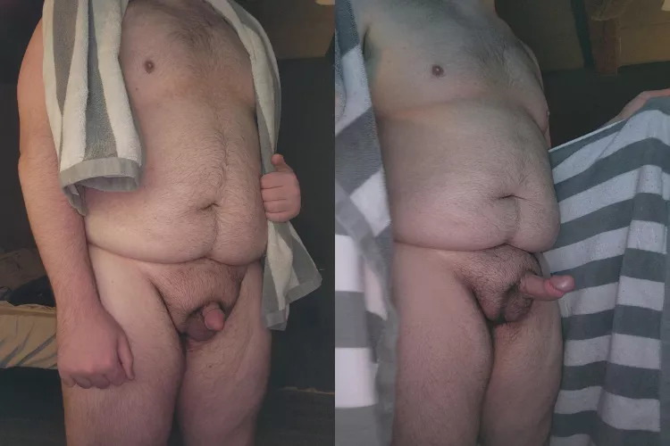 Going from soft to hard after just getting out of the shower by BeefyBub