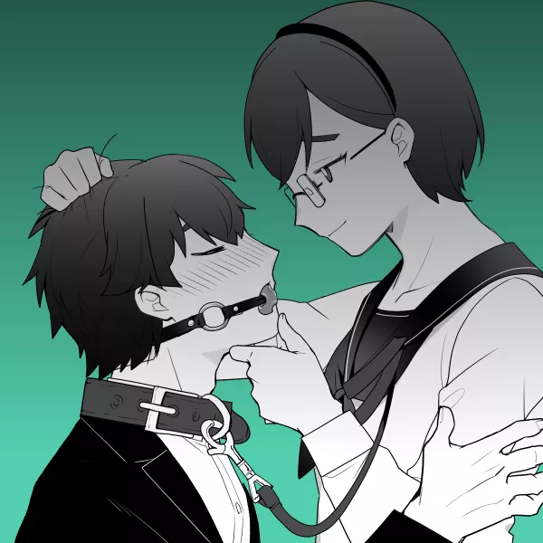 How I want my boy leashed and collared up after I had a long day at school 💜 posted by dirtiestmatchalatte