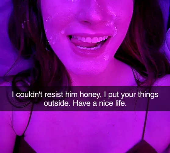 I told her we we're finished if she didn't stop flirting with him. Guess she didn't care. by michaelperiphery