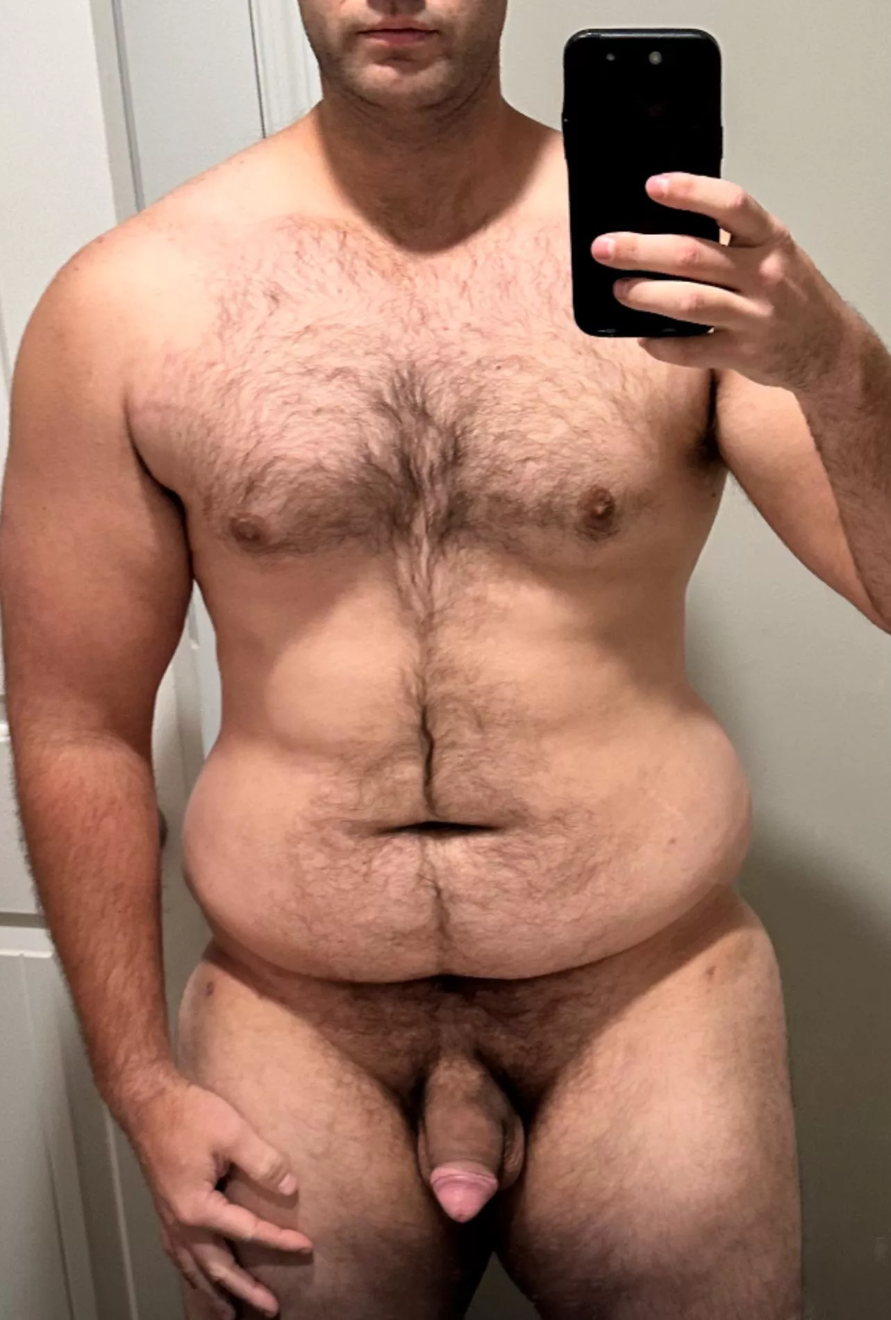 Just a chubby guy and a soft cock. Do you like? posted by AverageDad825
