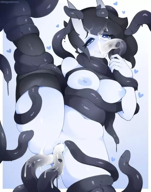 She’s definitely loving her tentacle lover (ahegaokami) by itsnottaboo