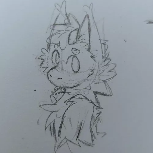 sketch of my sona :DD (art by me) by bananacars_