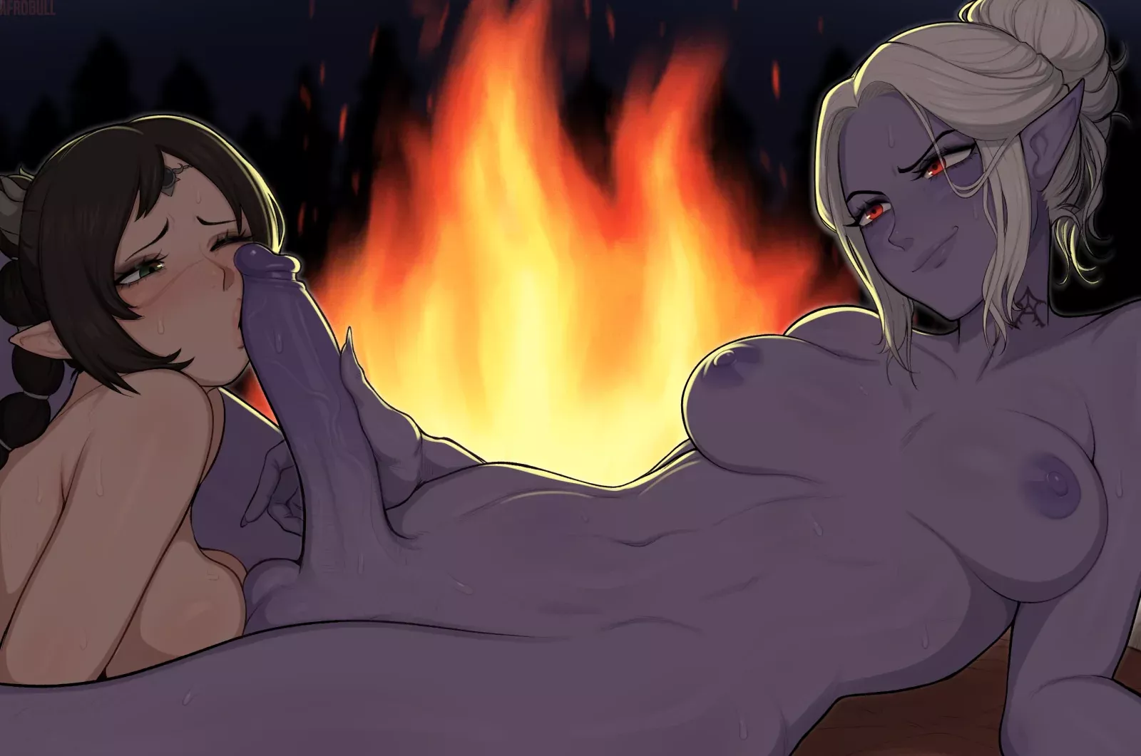 Teasing her, afrobull posted by AsheGriffith