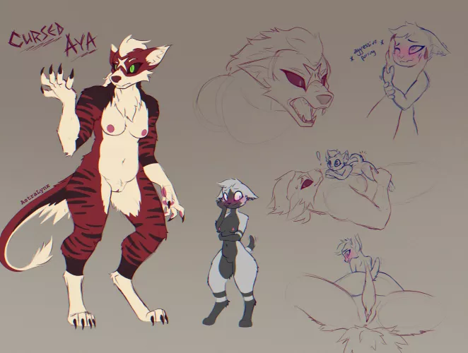 A bit of a size difference [Canyne/Felyne] (AstraLynx) by AstraLynxArt