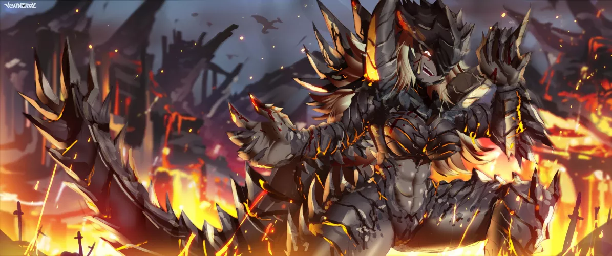 A follower wanted me to design a human female hybrid version of Akantor x3! (Art by me @ichimoral ) by Aggretsuki