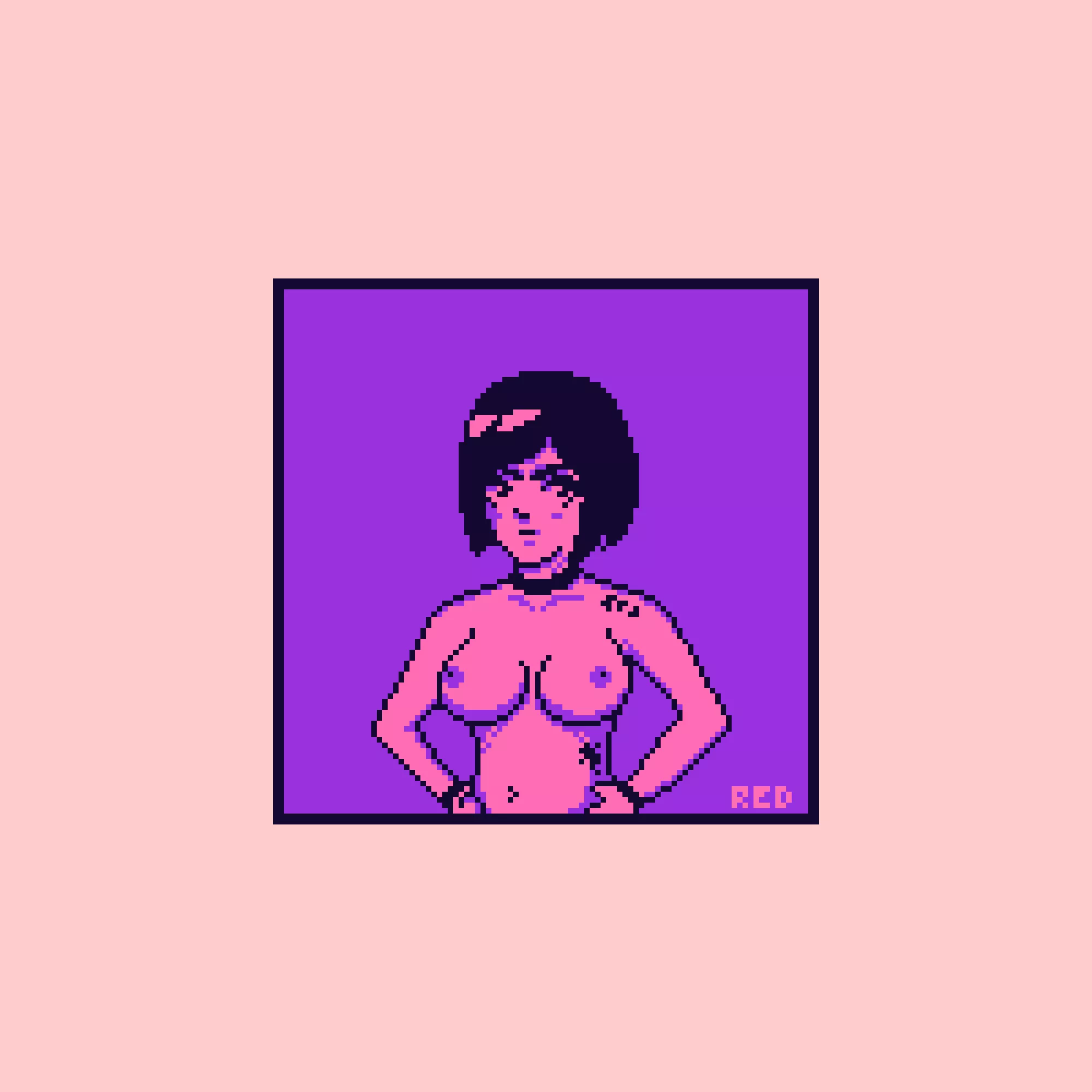 A girl made with in a style similar to 2 bits posted by Redlotoo
