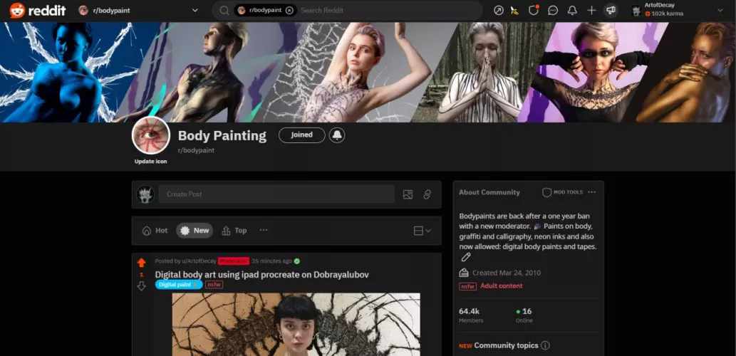 Body paint is back after a year in the ban! 🎉 New rules and moderator, post in comments by ArtofDecay