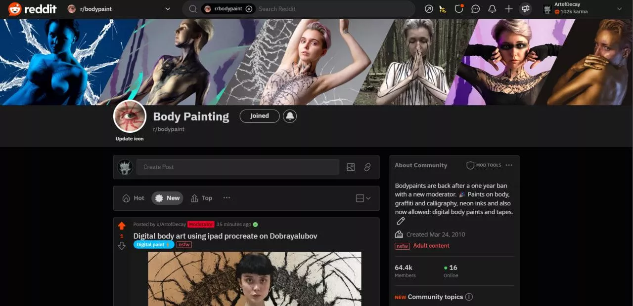 Body paint is back after a year in the ban! 🎉 New rules and moderator, post in comments posted by ArtofDecay