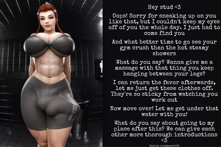 Brigette couldn’t keep her eyes off of you at the gym [Gym] [overwatch] [futa] [shower] [flirtatious futa] (artist: zzzxxxccc) by sandymoon2099