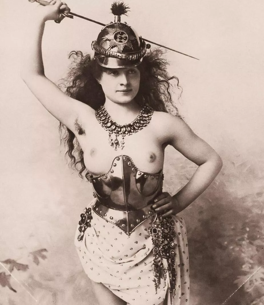 Dear Henny, a change of pace from our gymnast gals - an opera singer! Tilde here does a wonderful job of Wagner, and comes with her own costume and props, and what an assortment! posted by boondocks456