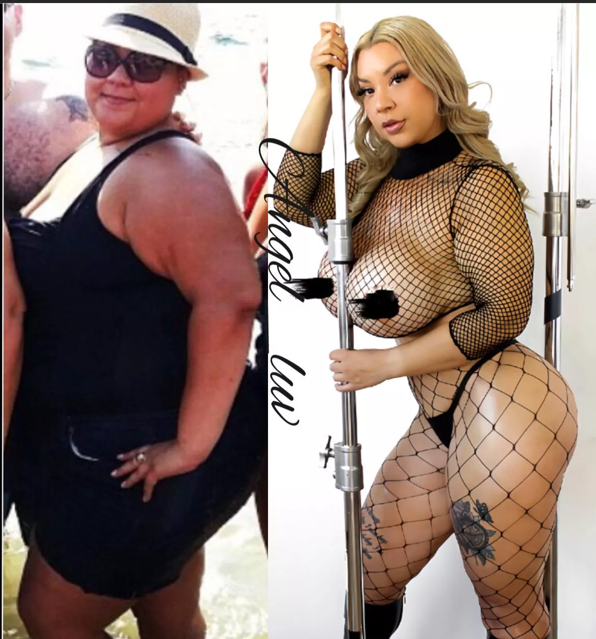 I love showing off my transformation. The ultimate glow up [oc] posted by BimboInTraining_