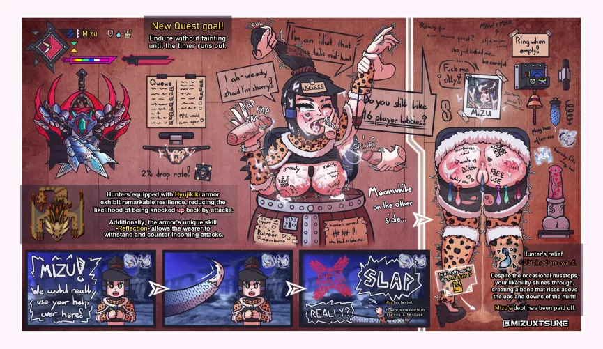Mizu’s Hunting Diary #6 / [OC] / (artist: mizuxtsune) by LazySummer1055