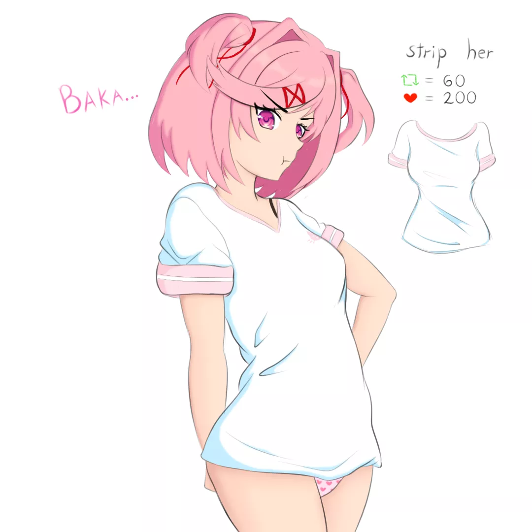 Natsuki - play strip her / part 2 (The game has started on Twitter) posted by The_Fish_Art